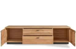 TV Board 165x42cm "Glasgow" Wildeiche & Metall schwarz