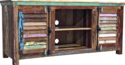 TV Board 152x69cm 'Hawkins' recyceltes Altholz mehrfarbig lackiert