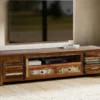 TV Board 200x50cm 'Hawkins' recyceltes Altholz mehrfarbig lackiert