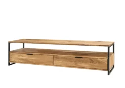 TV Board 160x46cm 'Lissabon' Wildeiche Stahl schwarz