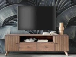 TV Board 180x57cm "Lugano" Kernbuche massiv Tabak geölt
