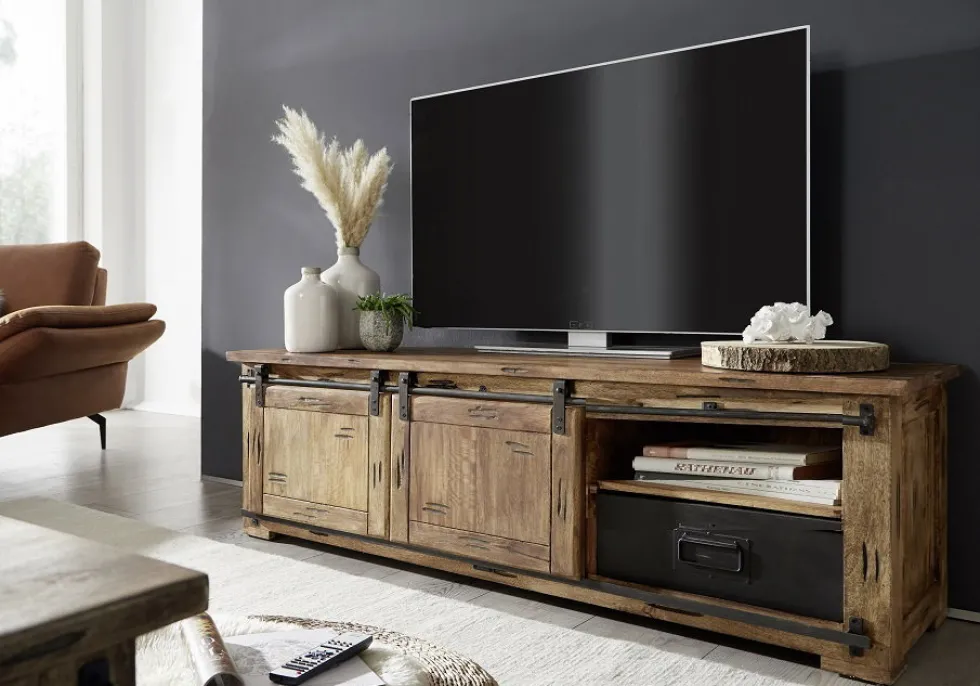 TV Board 160x50cm 'Railroad' Mango & Eisen