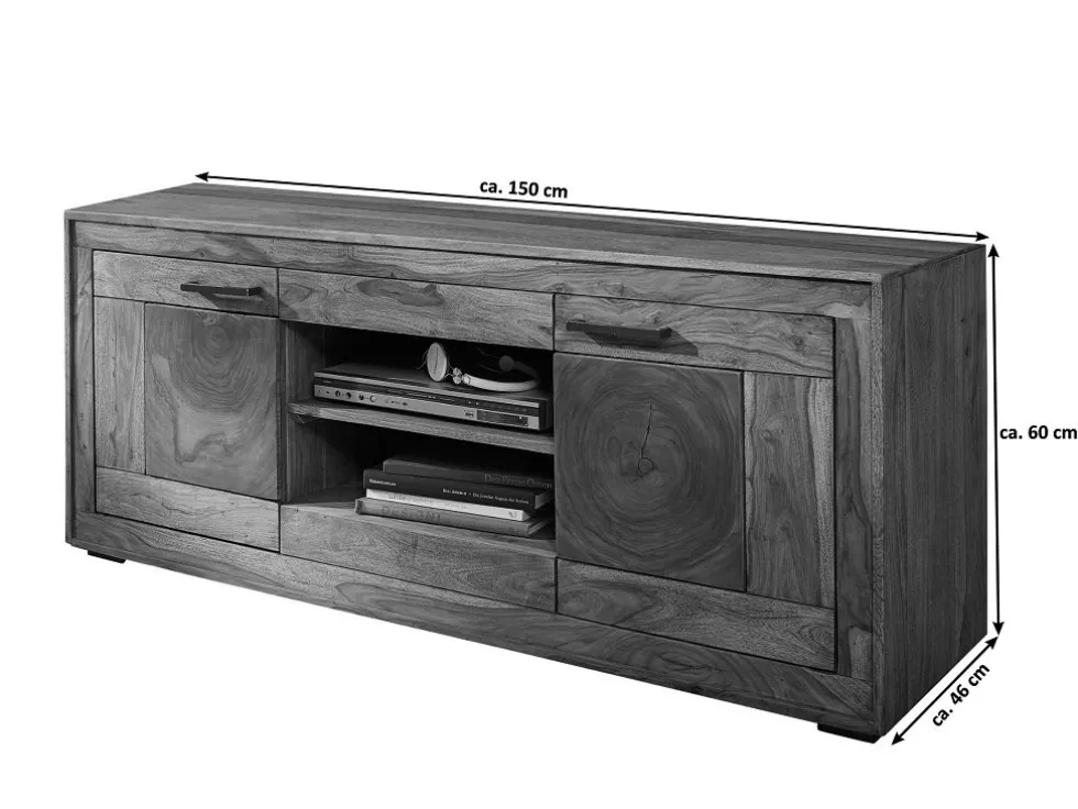 TV Board 150x63cm "Rio" Sheesham massiv