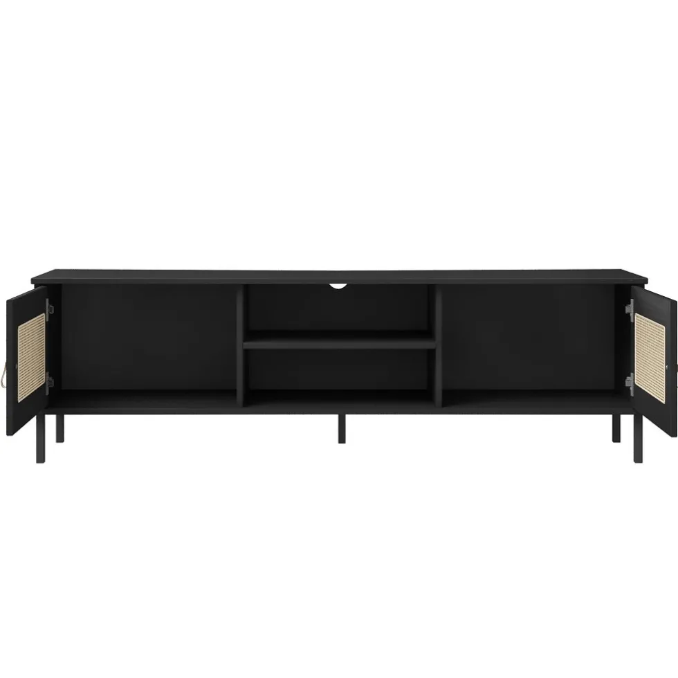 TV Board 158x47cm 'Seattle' Kiefer massiv schwarz