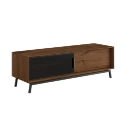 TV Element 200x50cm 'Dubai' Wildeiche Tabacco 2 Türen 1x Holz / 1x Glas