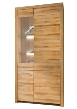 Vitrine Glas links 102x204cm "Dover" Wildeiche geölt WZ-0169
