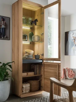 Vitrine 65x205cm "Bergamo" Wildeiche geölt WZ-0159