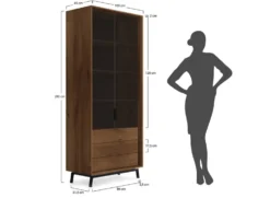 Vitrine 100x200cm 'Dubai' Wildeiche Tabacco
