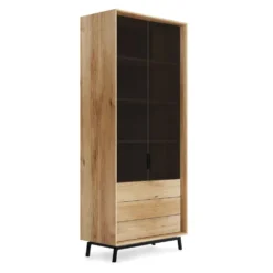 Vitrine 100x200cm 'Jannik' Wildeiche massiv