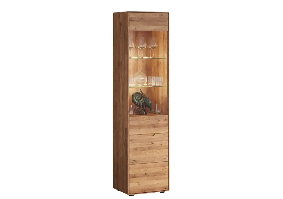 Vitrine 51x200cm "Kent" Wildeiche massiv