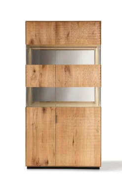 Vitrine 104x205cm 'Malaga ' Wildeiche verschiedene Variationen möglich Spiegel