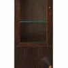 Vitrine 60x200cm 'Marvello' Mango mahagoni & Metall goldfarbig Glastür