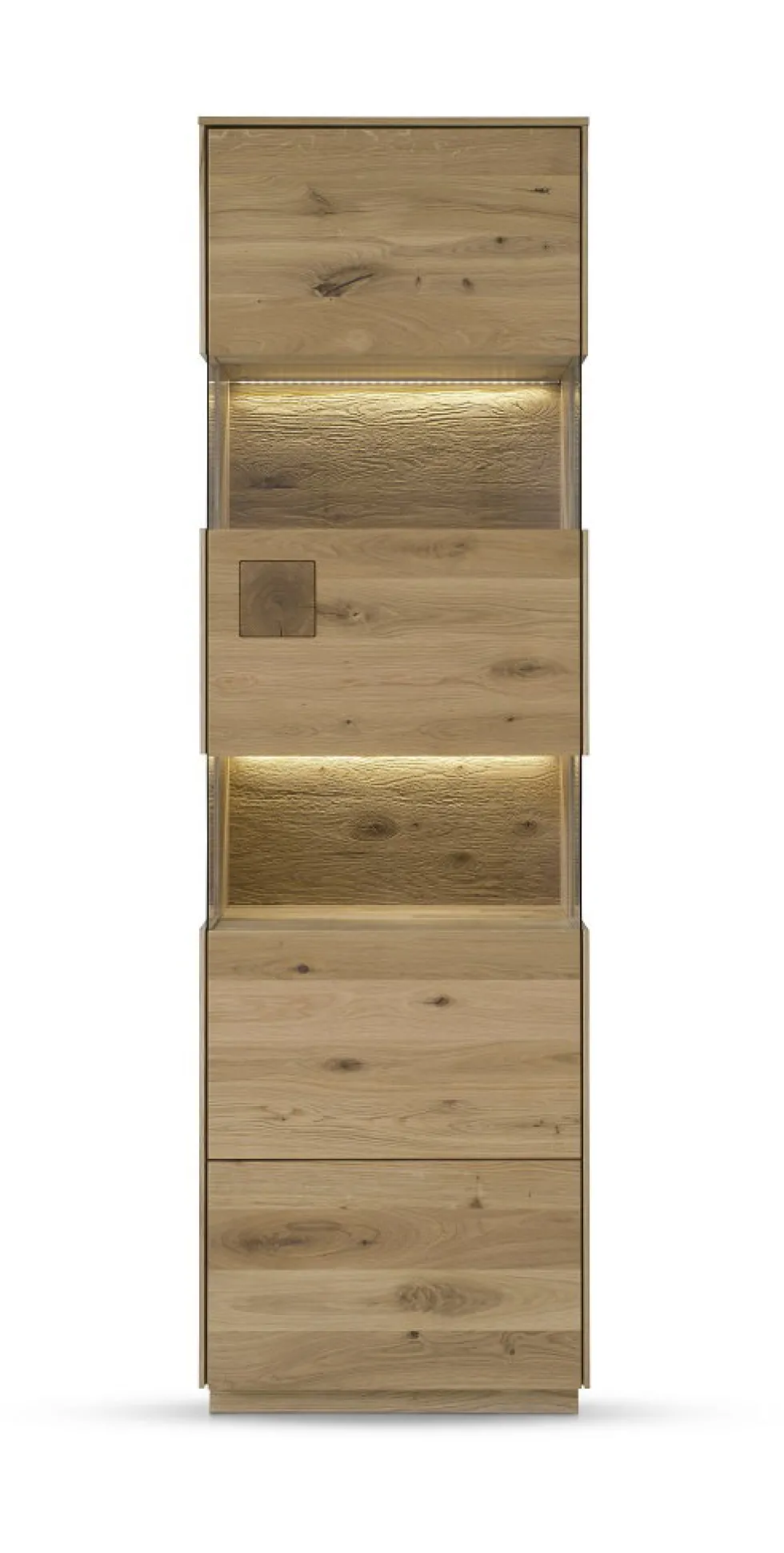 Vitrine 63x209cm 'Monza' Wildeiche geölt