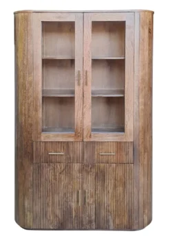 Vitrine 125x186cm "Valencia"' Mango braun lackiert