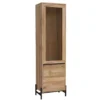 Vitrine 57x198cm 'Veneza' Wildeiche & Metall schwarz