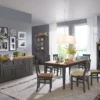 Vitrine 109x214cm "Zürich II" Kiefer massiv grau WZ-0133