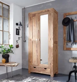 Wandgarderobe 90cm 'Oxford' Sheesham massiv