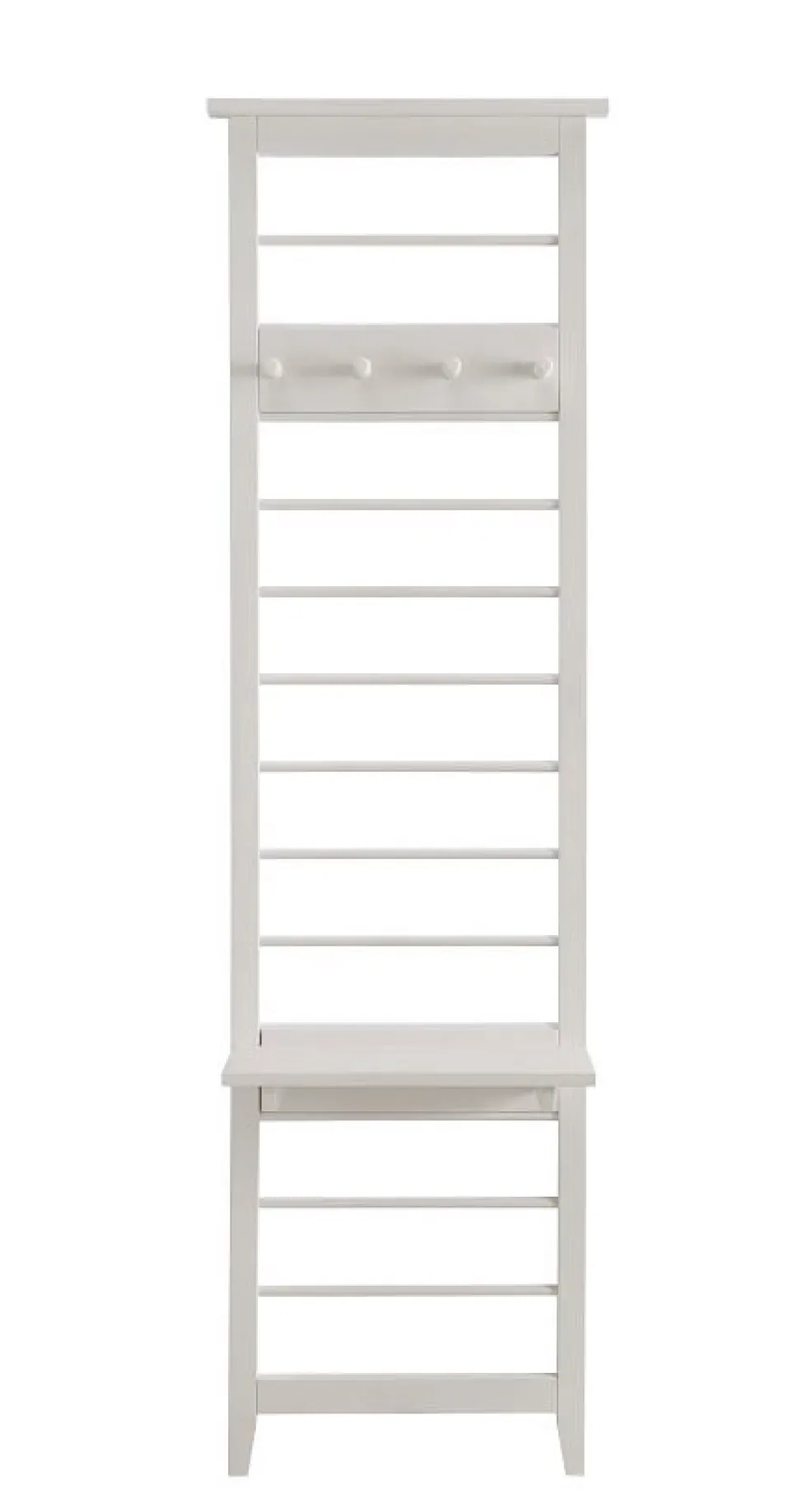 Wandgarderobe mit Haken und Ablage 'Jana' Kiefer weiß