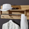 Wandgarderobe 81x30cm 'Bayreuth' Kernbuche massiv
