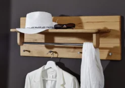 Wandgarderobe 81x30cm 'Bayreuth' Kernbuche massiv