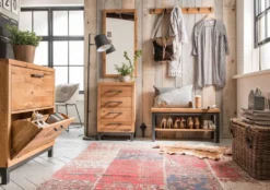 Wandgarderobe 57x200cm 'Lima' Wildeiche massiv