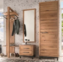 Wandgarderobe 57x200cm 'Lima' Wildeiche massiv