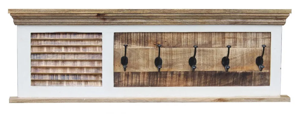 Wandgarderobe 120x40cm 'Nizza' Mango weiß natur
