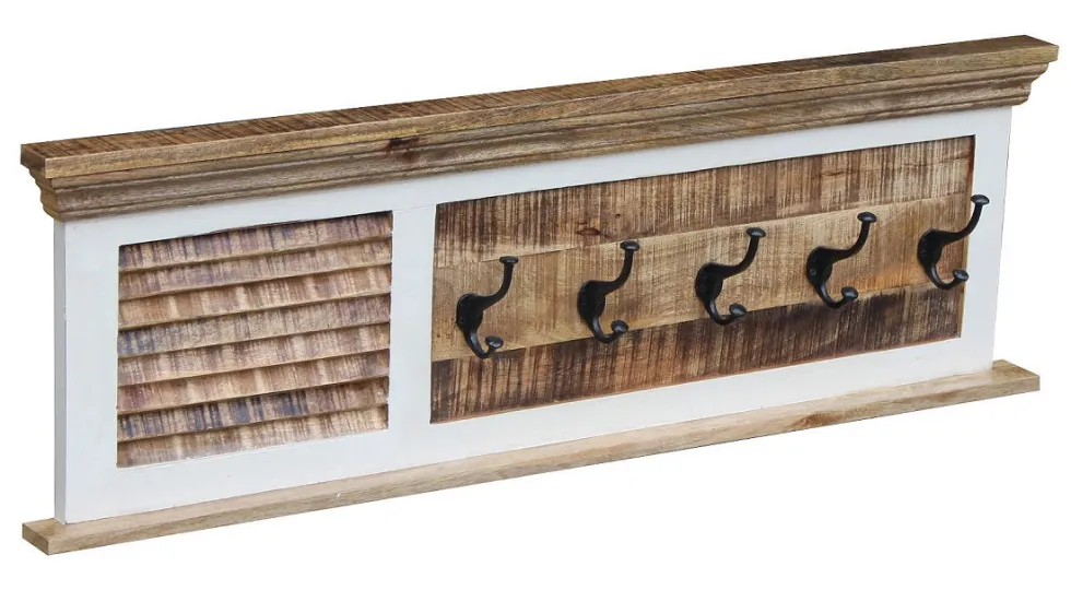 Wandgarderobe 120x40cm 'Nizza' Mango weiß natur