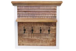 Wandgarderobe 80x80cm 'Nizza' Mango weiß natur