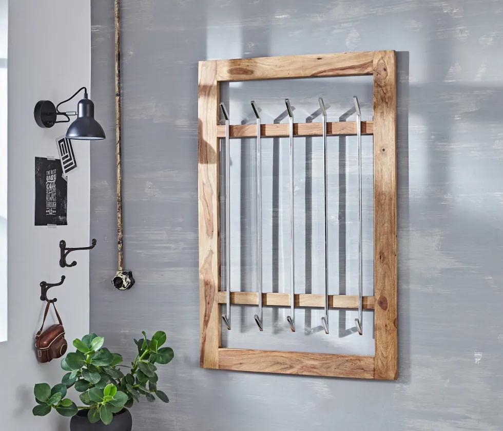 Wandgarderobe 78x118cm 'Oxford' Sheesham massiv
