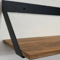 Wandregal 40cm "Bari" Mangoholz & Eisen schwarz