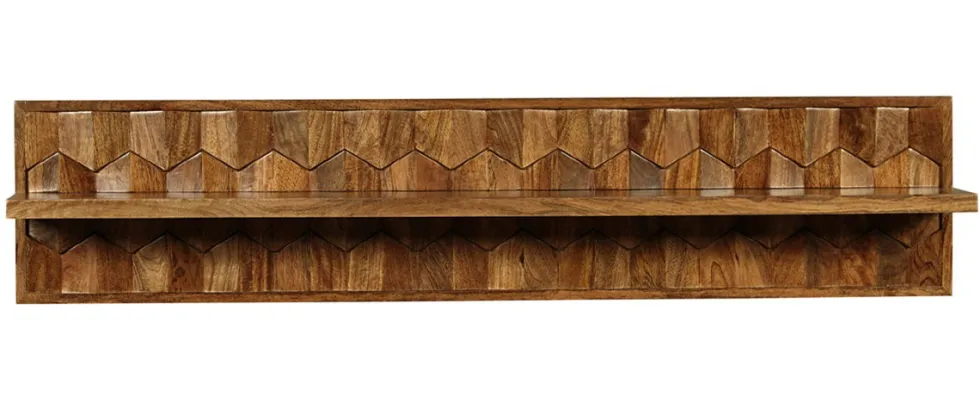 Wandregal 140cm 'Kalani' Mango massiv braun lackiert
