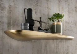 Wandregal 111cm "Stone" Alu bronzegold