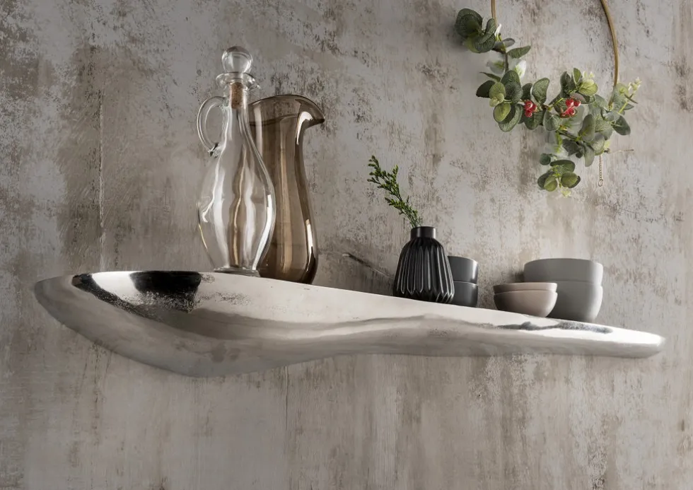 Wandregal 111cm "Stone" Alu vernickelt