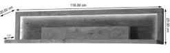 Wandregal inkl.Beleuchtung 118cm 'Hunter' Akazie massiv