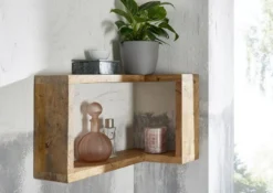 Wandregal I 50x30cm 'Railroad' Mango massiv