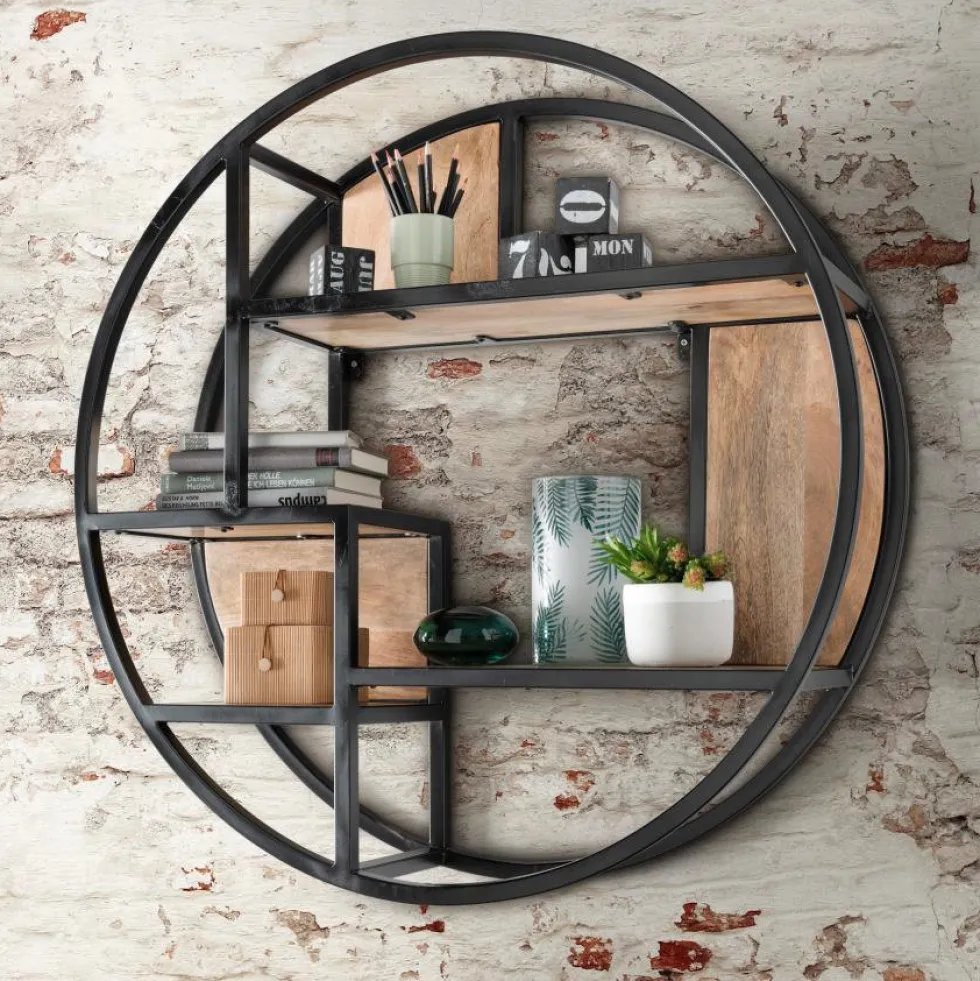 Wandregal 90x90cm "Circle" Mango & Eisen