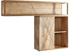 Wandregal 120x85cm 'Houston' Mango natur & goldfarbig