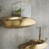 Wandregal 45x13cm "Stone" Alu bronzegold