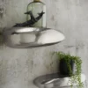 Wandregal 43x19cm "Stone" Alu vernickelt