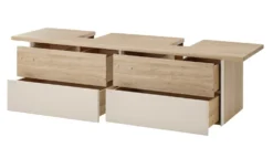 Waschbeckenunterschrank 140cm 'Avallon' Wildeiche geölt & creme