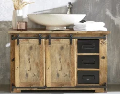 Waschbeckenunterschrank 108x64cm 'Railroad' Mango & Eisen