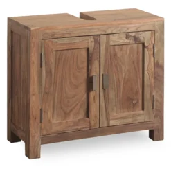 Waschbeckenunterschrank 70x60cm 'Oxford' Sheesham massiv 2 Türen