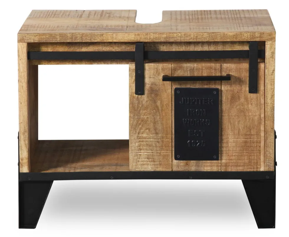 Waschbeckenunterschrank 75x62cm 'Lena' Mango & Eisen