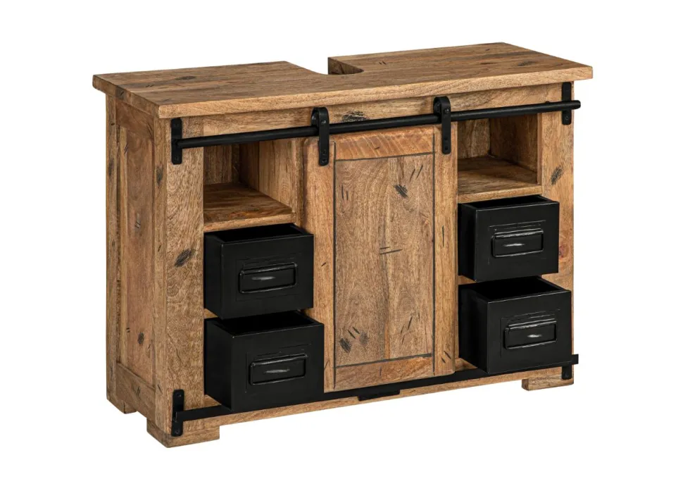 Waschbeckenunterschrank 90x64cm 'Railroad' Mango & Eisen