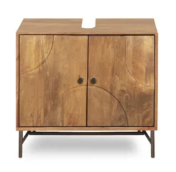 Waschbeckenunterschrank 60x60cm 'Swing' Mango & Metall schwarz