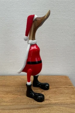 Weihnachts-Ente 45cm "Ente" Teakholz & Bambus