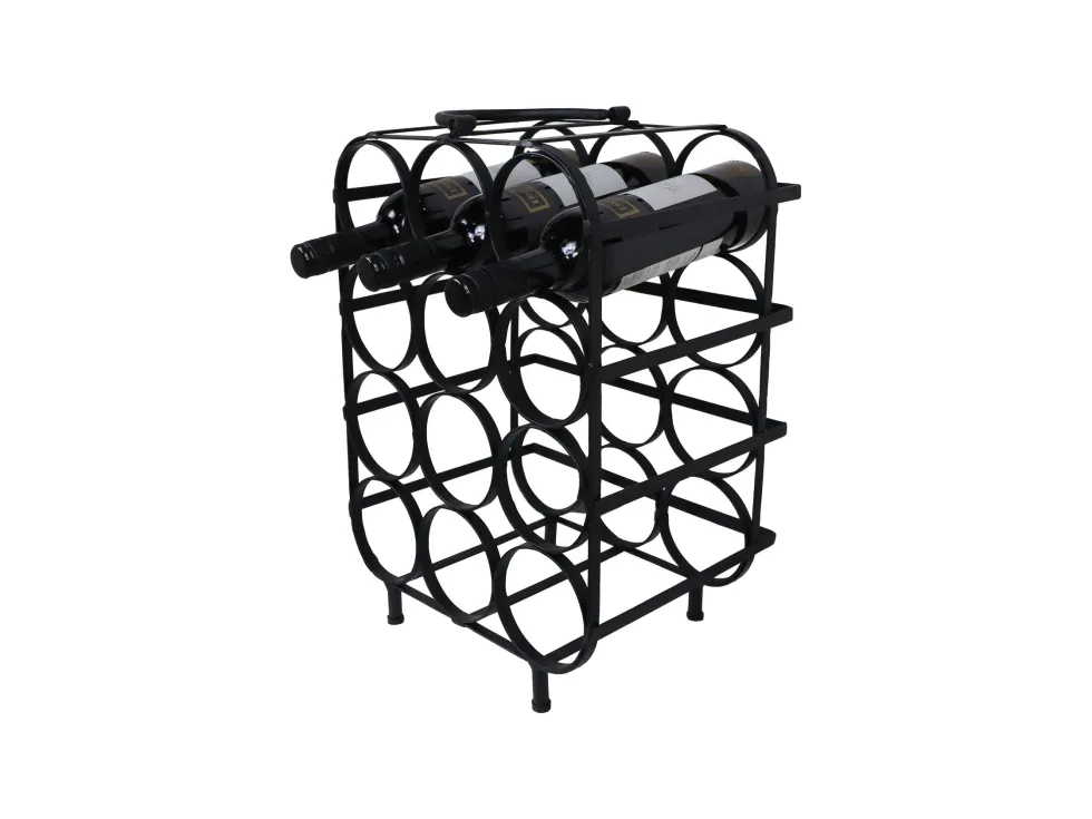 Weinregal 12 Flaschen 50x35cm "Arvine" Metall schwarz