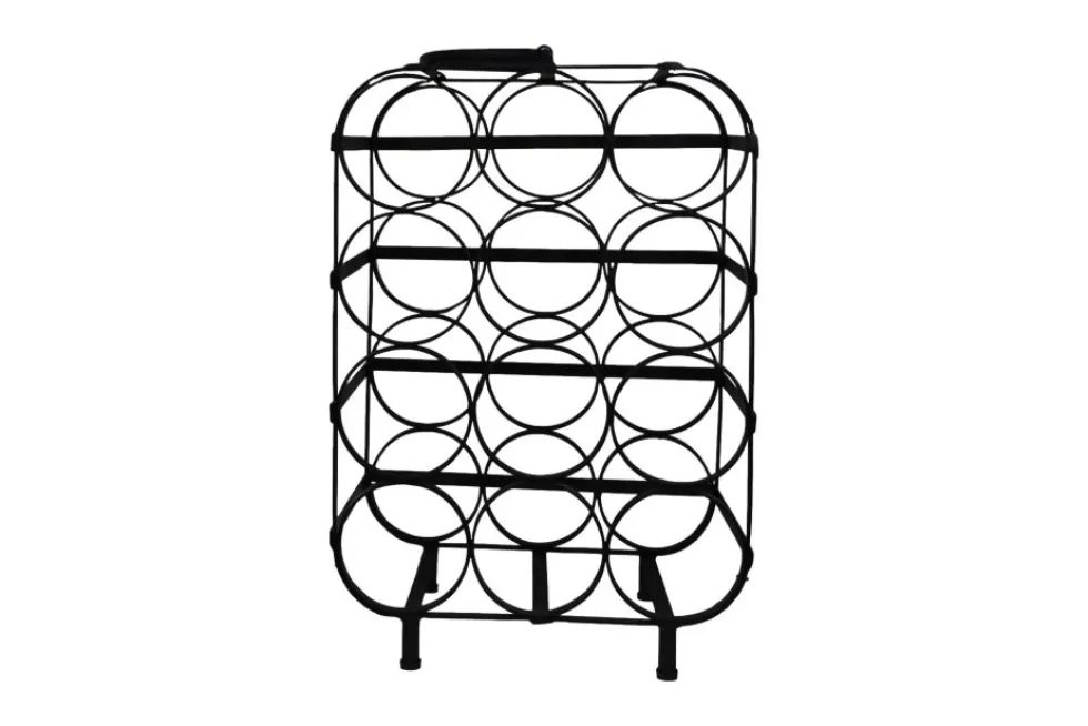 Weinregal 12 Flaschen 50x35cm "Arvine" Metall schwarz