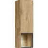 Wohnwand III 280cm 'Locarno' Wildeiche massiv & MDF anthrazit inkl.Beleuchtung